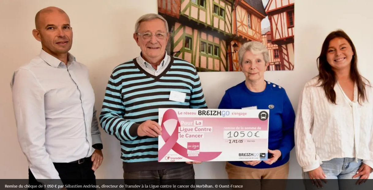 Remise du chèque auprès de l'association